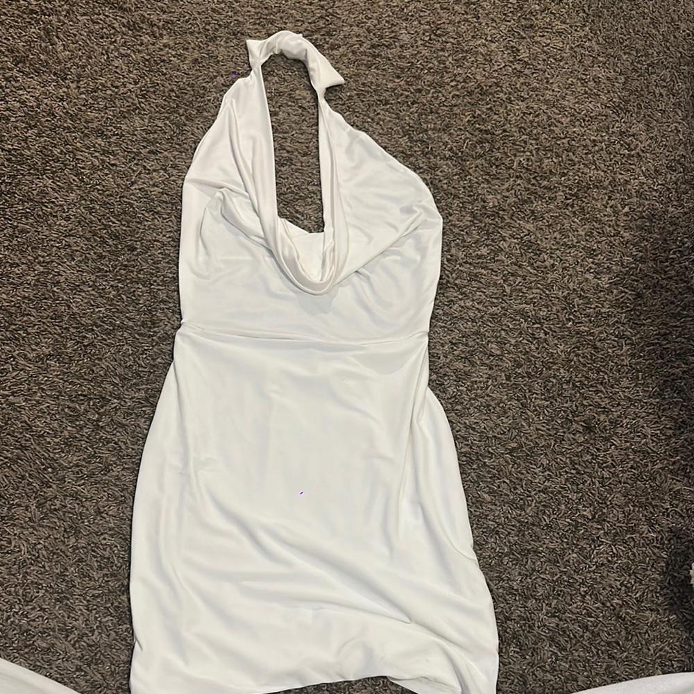 Elegant White Halter Dress